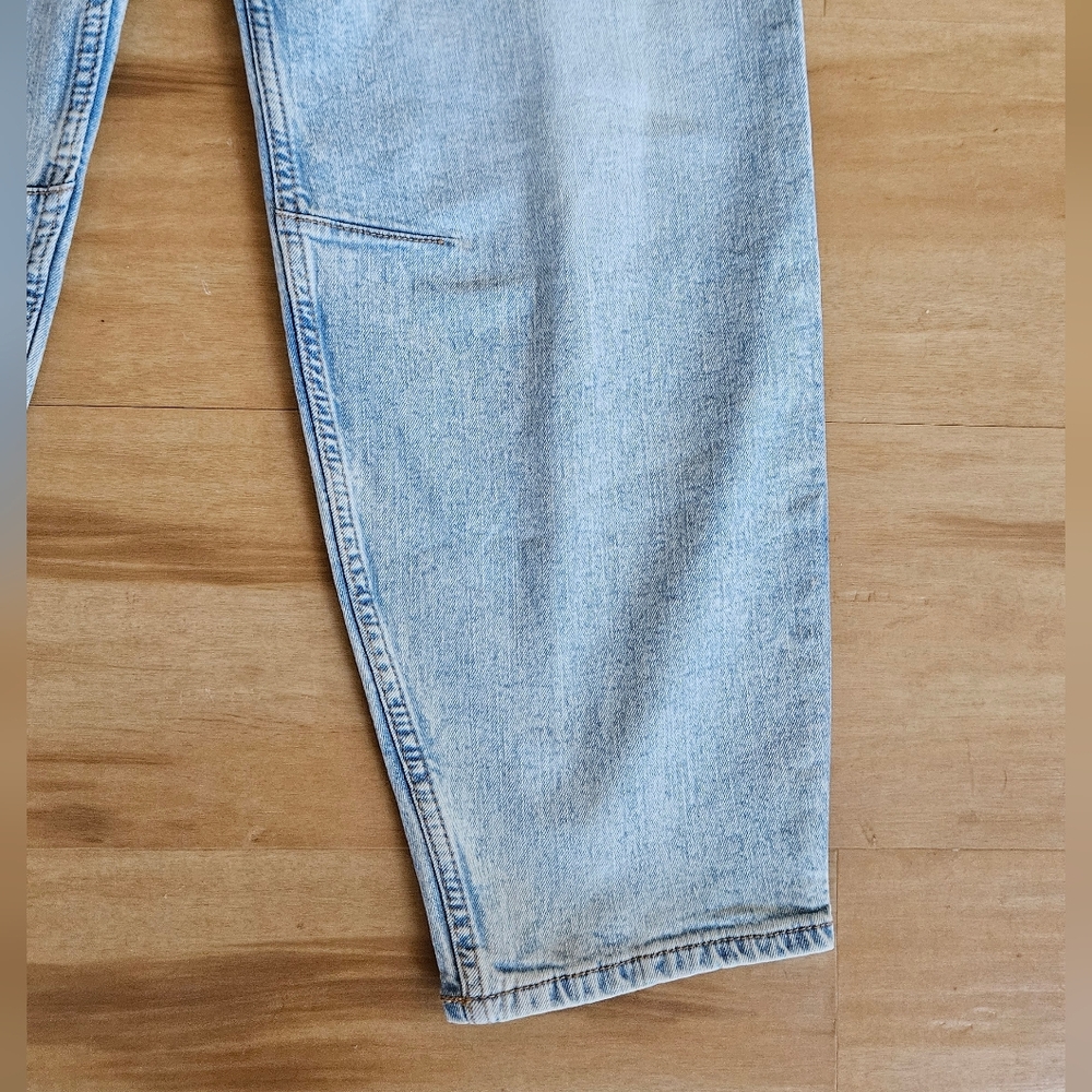 NWT Abercrombie Kids High Rise Barrel Jeans Light Blue Denim Girls 15/16 - Picture 7 of 14